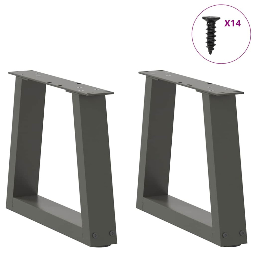 Produktbild för Soffbordsben V-formade 2 st antracit 40x(30-31,3) cm stål
