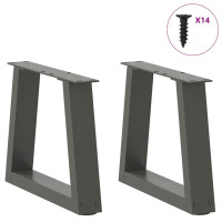 Produktbild för Soffbordsben V-formade 2 st antracit 40x(30-31,3) cm stål