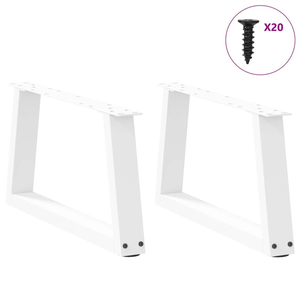 Produktbild för Soffbordsben V-formade 2 st vita 50x(30-31,3) cm stål