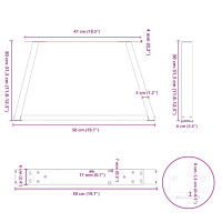 Produktbild för Soffbordsben V-formade 2 st vita 50x(30-31,3) cm stål