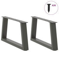 Produktbild för Soffbordsben V-formade 2 st antracit 50x(30-31,3) cm stål