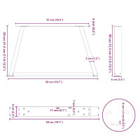 Produktbild för Soffbordsben V-formade 2 st antracit 50x(30-31,3) cm stål