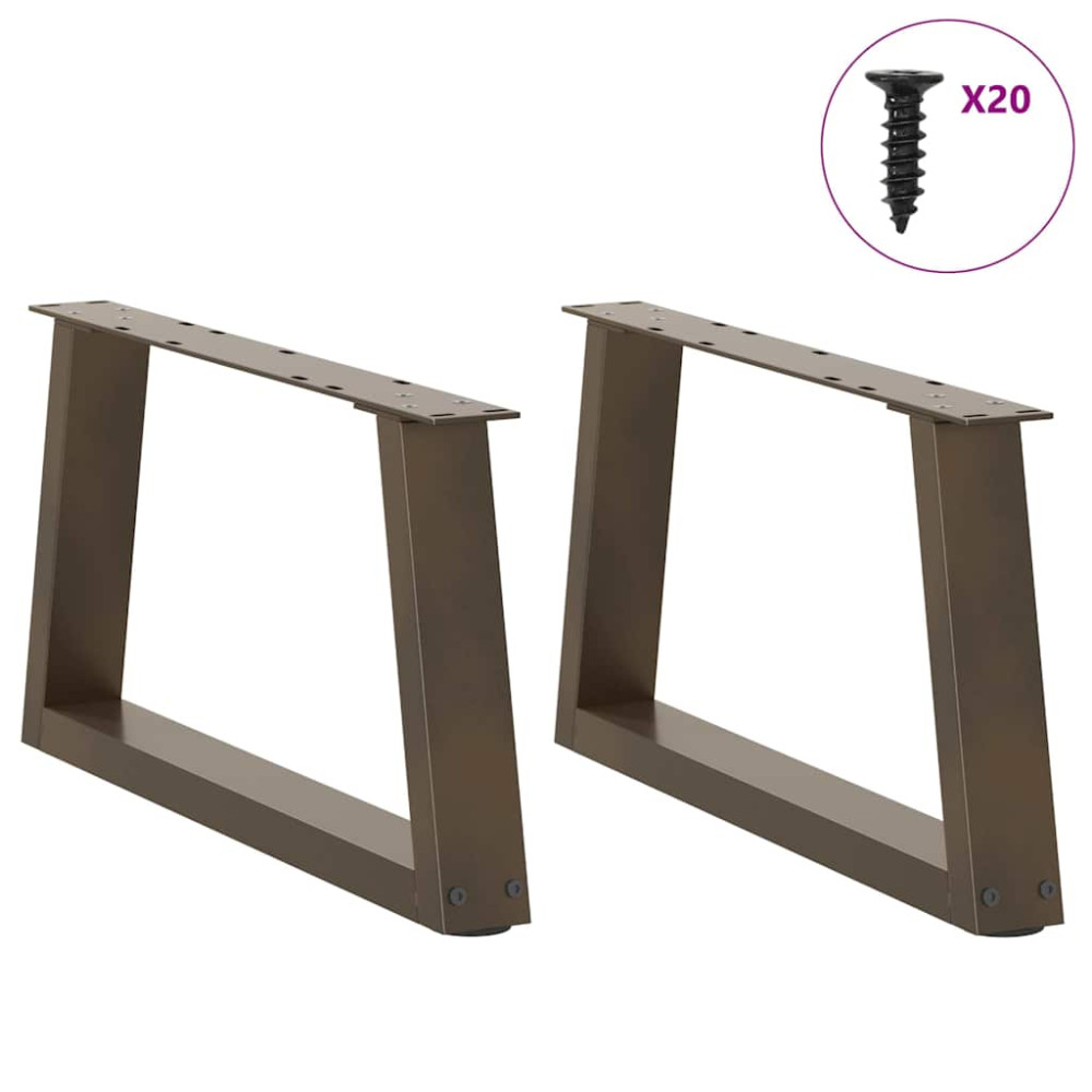 Produktbild för Soffbordsben V-formade 2 st naturstål 50x(30-31,3) cm stål