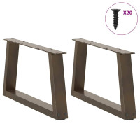 Produktbild för Soffbordsben V-formade 2 st naturstål 50x(30-31,3) cm stål