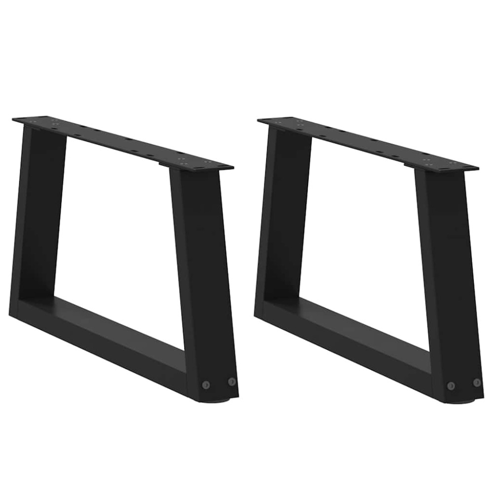 Produktbild för Soffbordsben V-formade 2 st svarta 60x(30-31,3) cm stål