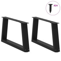 Produktbild för Soffbordsben V-formade 2 st svarta 60x(30-31,3) cm stål