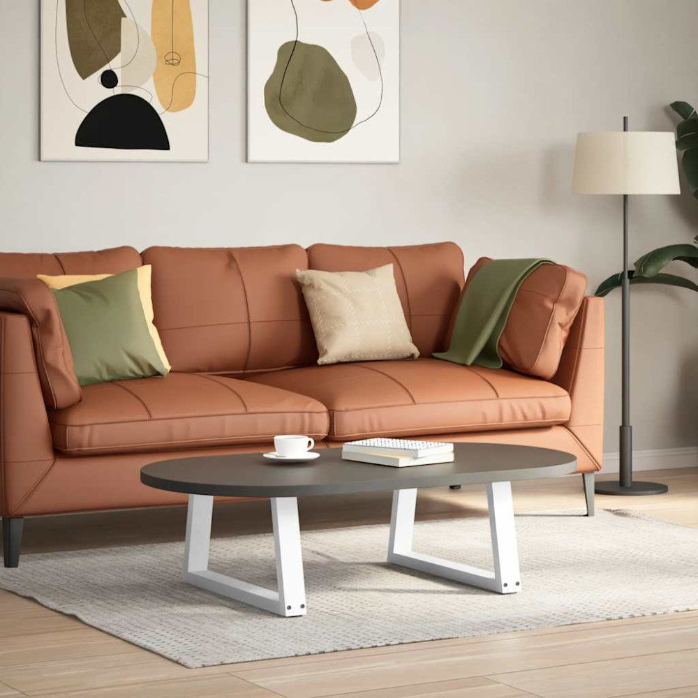 Produktbild för Soffbordsben V-formade 2 st vita 60x(30-31,3) cm stål