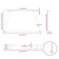 Produktbild för Soffbordsben V-formade 2 st vita 60x(30-31,3) cm stål