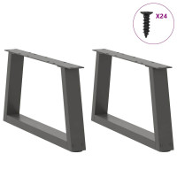 Produktbild för Soffbordsben V-formade 2 st antracit 60x(30-31,3) cm stål