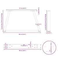 Produktbild för Soffbordsben V-formade 2 st antracit 60x(30-31,3) cm stål