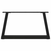 Produktbild för Soffbordsben V-formade 2 st svarta 70x(30-31,3) cm stål