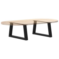 Produktbild för Soffbordsben V-formade 2 st svarta 70x(30-31,3) cm stål