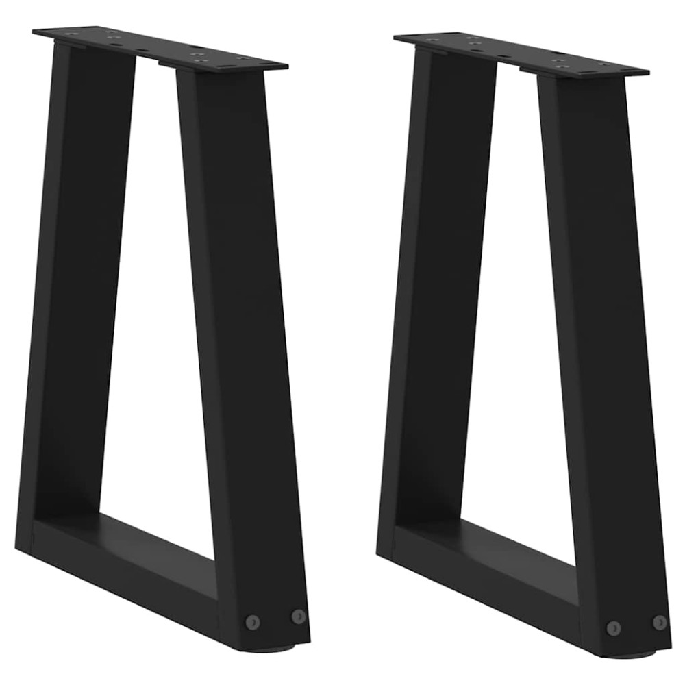 Produktbild för Soffbordsben V-formade 2 st svarta 28x(42-43,3) cm stål