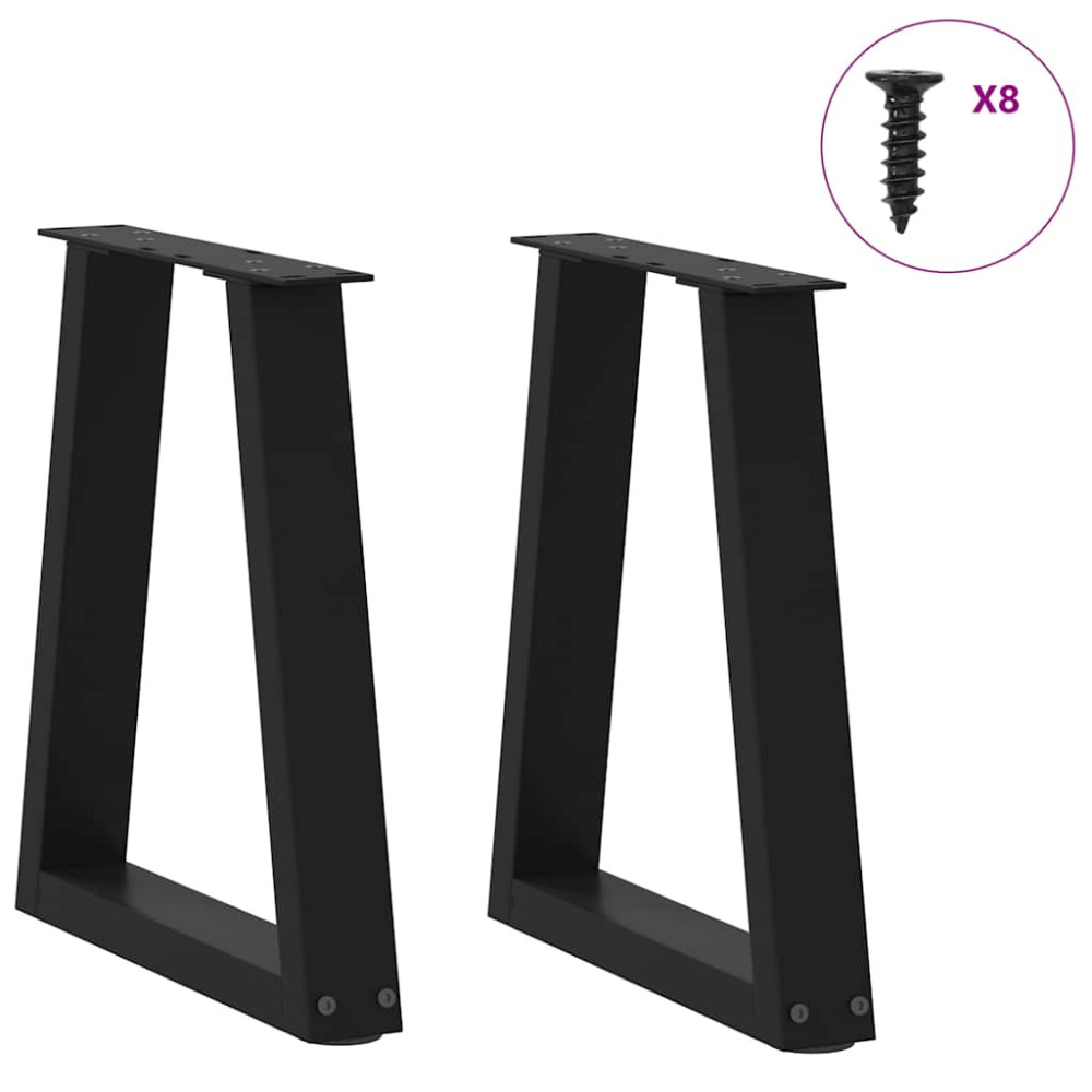 Produktbild för Soffbordsben V-formade 2 st svarta 28x(42-43,3) cm stål