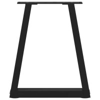 Produktbild för Soffbordsben V-formade 2 st svarta 28x(42-43,3) cm stål