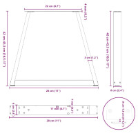 Produktbild för Soffbordsben V-formade 2 st vita 28x(42-43,3) cm stål