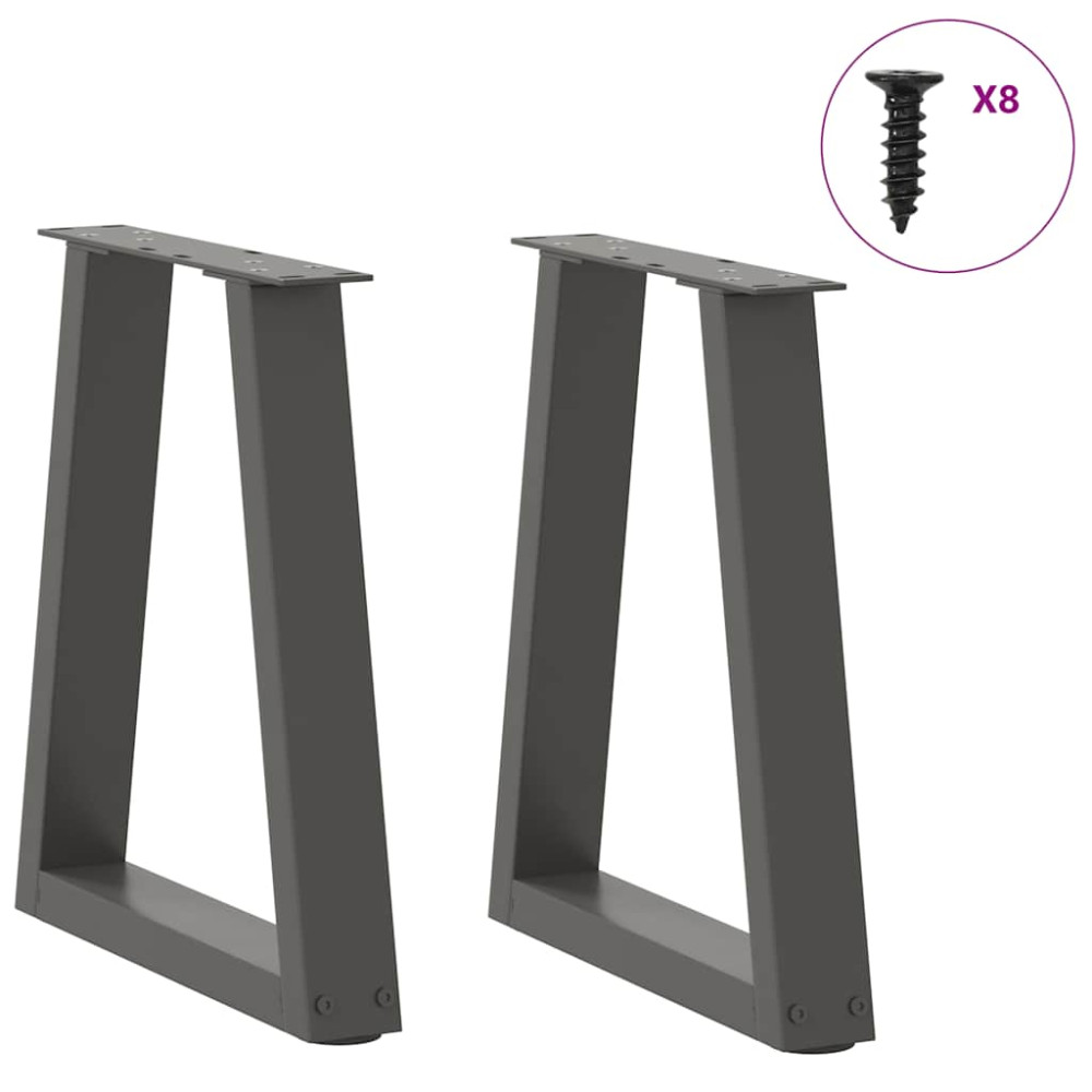 Produktbild för Soffbordsben V-formade 2 st antracit 28x(42-43,3) cm stål