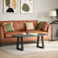 Produktbild för Soffbordsben V-formade 2 st svarta 38x(42-43,3) cm stål