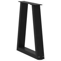 Produktbild för Soffbordsben V-formade 2 st svarta 38x(42-43,3) cm stål