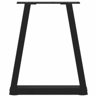 Produktbild för Soffbordsben V-formade 2 st svarta 38x(42-43,3) cm stål