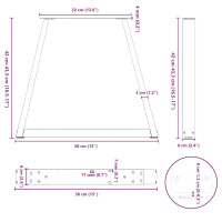 Produktbild för Soffbordsben V-formade 2 st vita 38x(42-43,3) cm stål