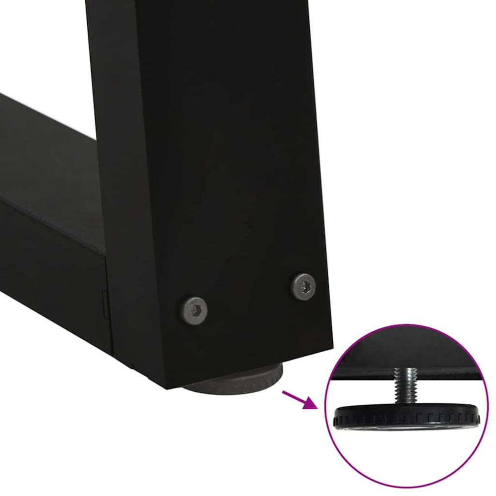 Produktbild för Soffbordsben V-formade 2 st svarta 50x(42-43,3) cm stål
