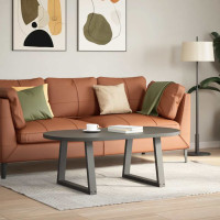 Produktbild för Soffbordsben V-formade 2 st antracit 50x(42-43,3) cm stål