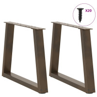 Produktbild för Soffbordsben V-formade 2 st naturstål 50x(42-43,3) cm stål