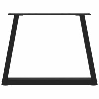 Produktbild för Soffbordsben V-formade 2 st svarta 60x(42-43,3) cm stål