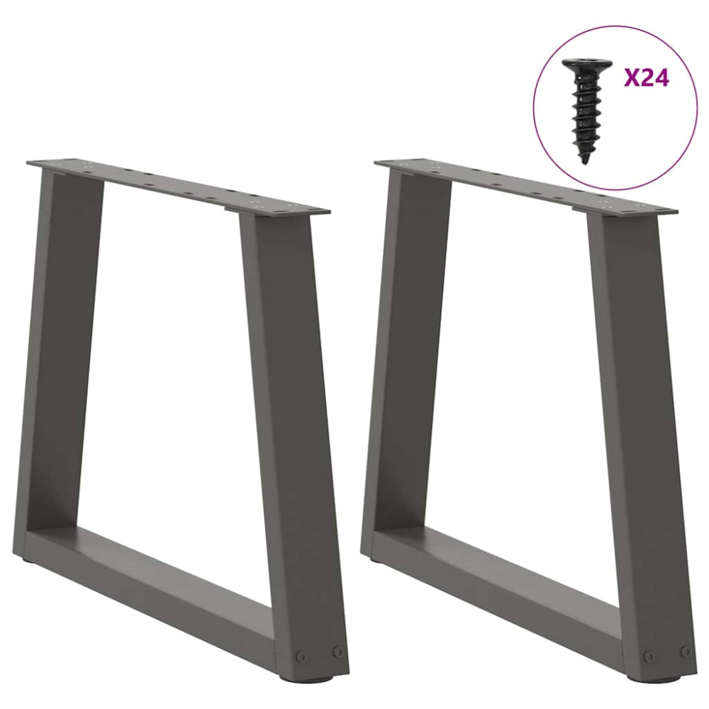 Produktbild för Soffbordsben V-formade 2 st antracit 60x(42-43,3) cm stål