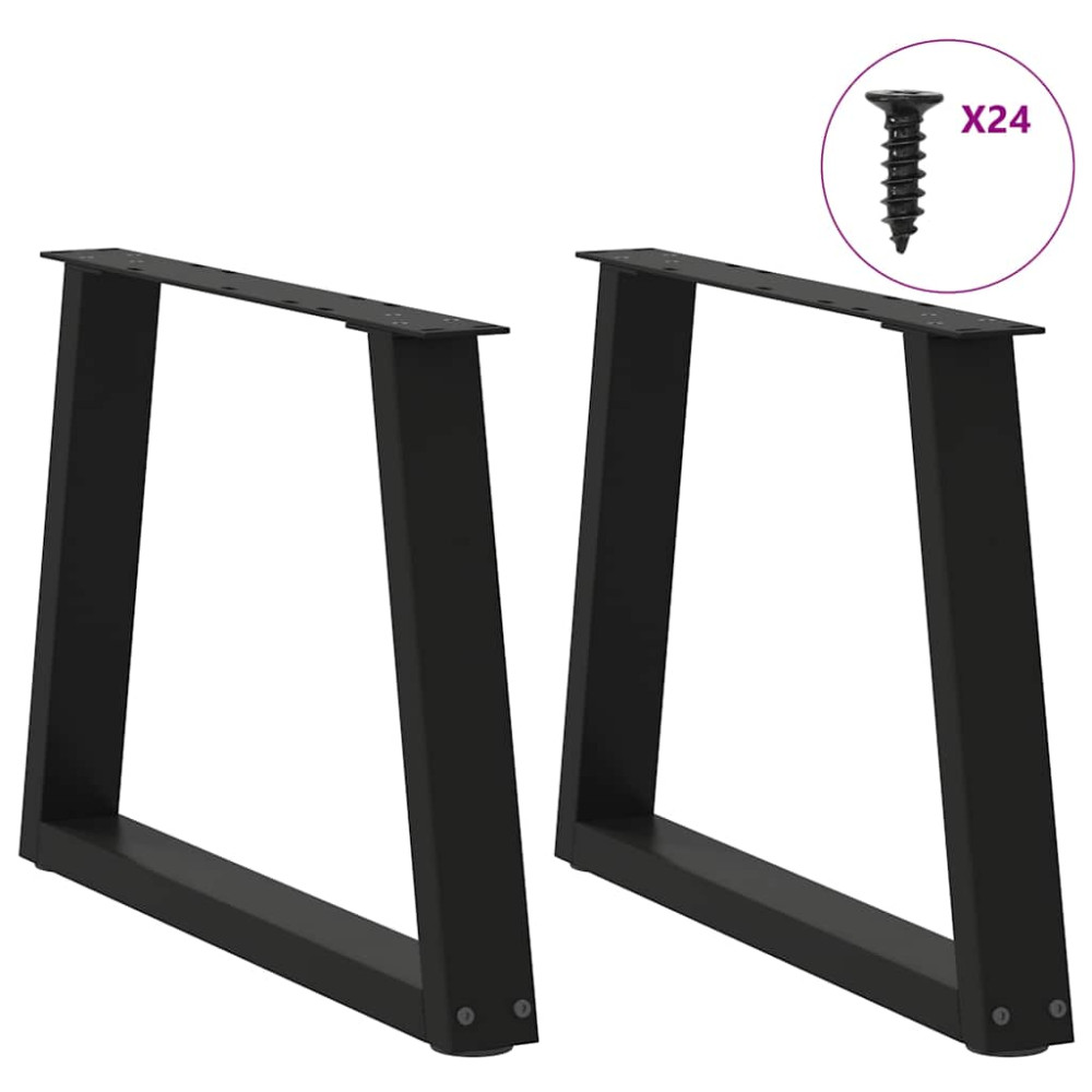 Produktbild för Soffbordsben V-formade 2 st svarta 70x(42-43,3) cm stål