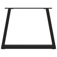 Produktbild för Soffbordsben V-formade 2 st svarta 70x(42-43,3) cm stål