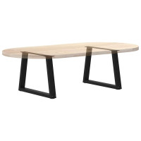 Produktbild för Soffbordsben V-formade 2 st svarta 70x(42-43,3) cm stål