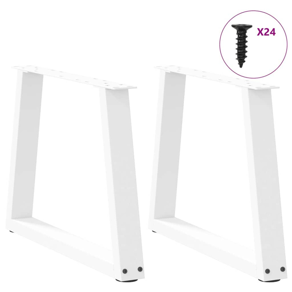 Produktbild för Soffbordsben V-formade 2 st vita 70x(42-43,3) cm stål