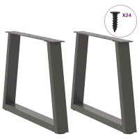 Produktbild för Soffbordsben V-formade 2 st antracit 70x(42-43,3) cm stål