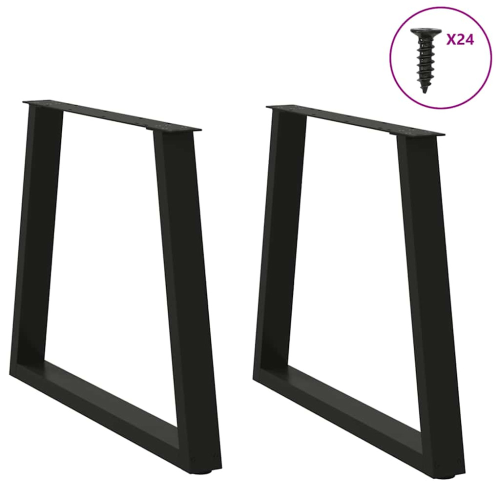 Produktbild för Matbordsben V-formade 2 st svarta 70x(72-73,3) cm stål