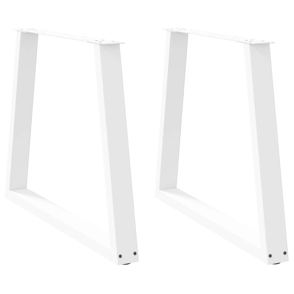 Produktbild för Matbordsben V-formade 2 st vita 70x(72-73,3) cm stål