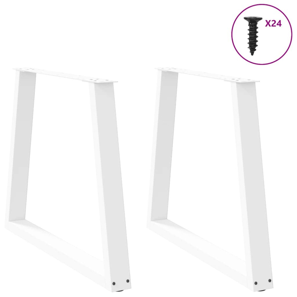 Produktbild för Matbordsben V-formade 2 st vita 70x(72-73,3) cm stål