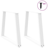 Produktbild för Matbordsben V-formade 2 st vita 70x(72-73,3) cm stål