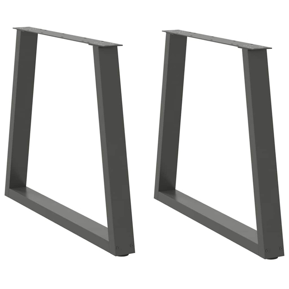 Produktbild för Matbordsben V-formade 2 st antracit 70x(72-73,3) cm stål