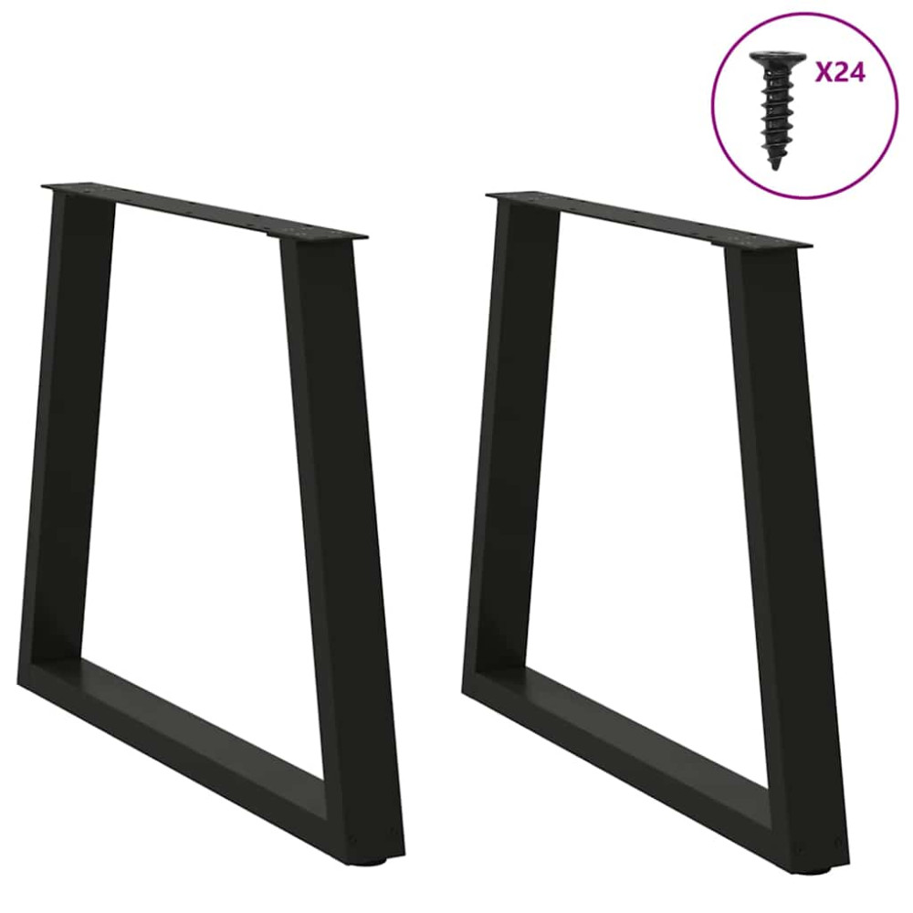 Produktbild för Matbordsben V-formade 2 st svarta 80x(72-73,3) cm stål