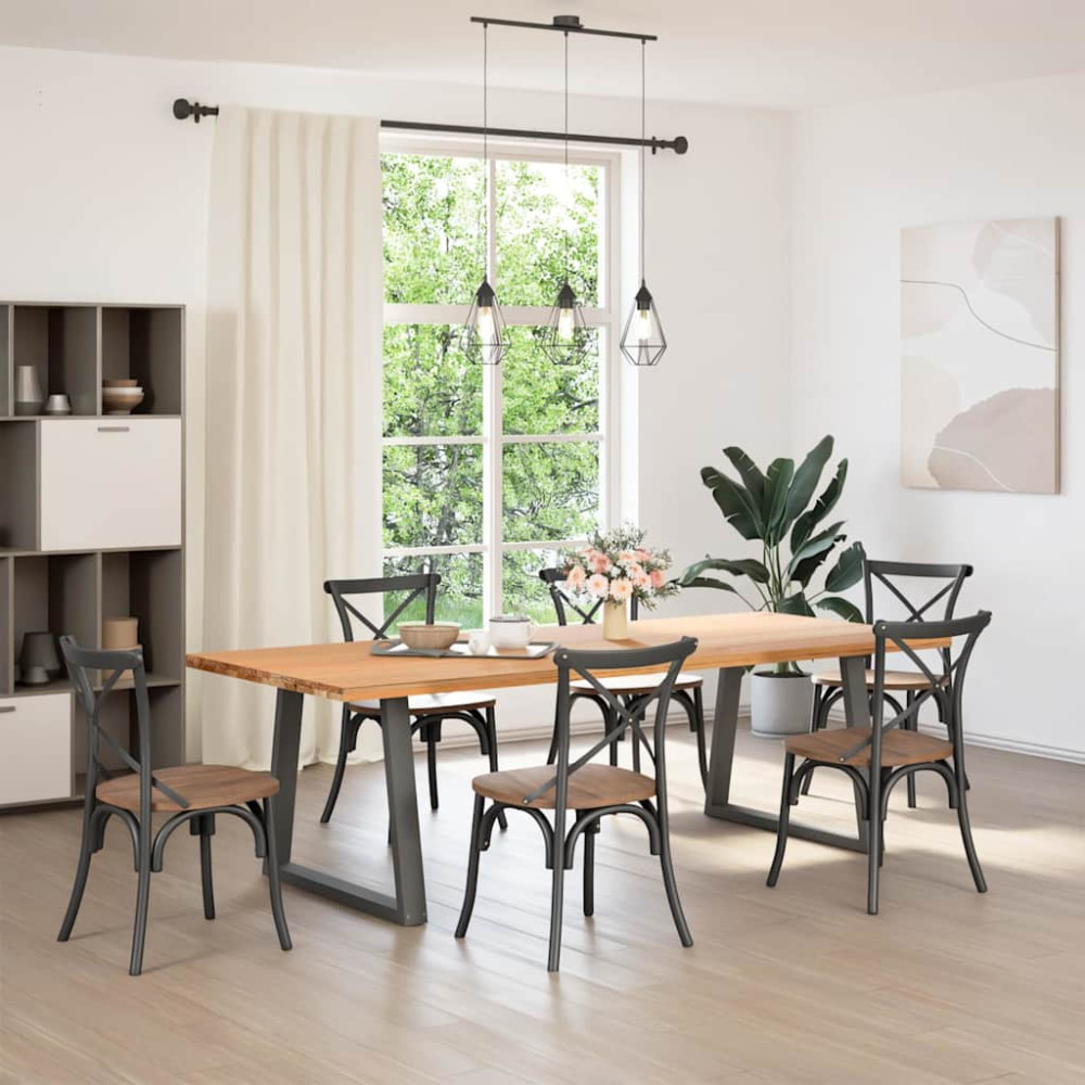 Produktbild för Matbordsben V-formade 2 st antracit 80x(72-73,3) cm stål