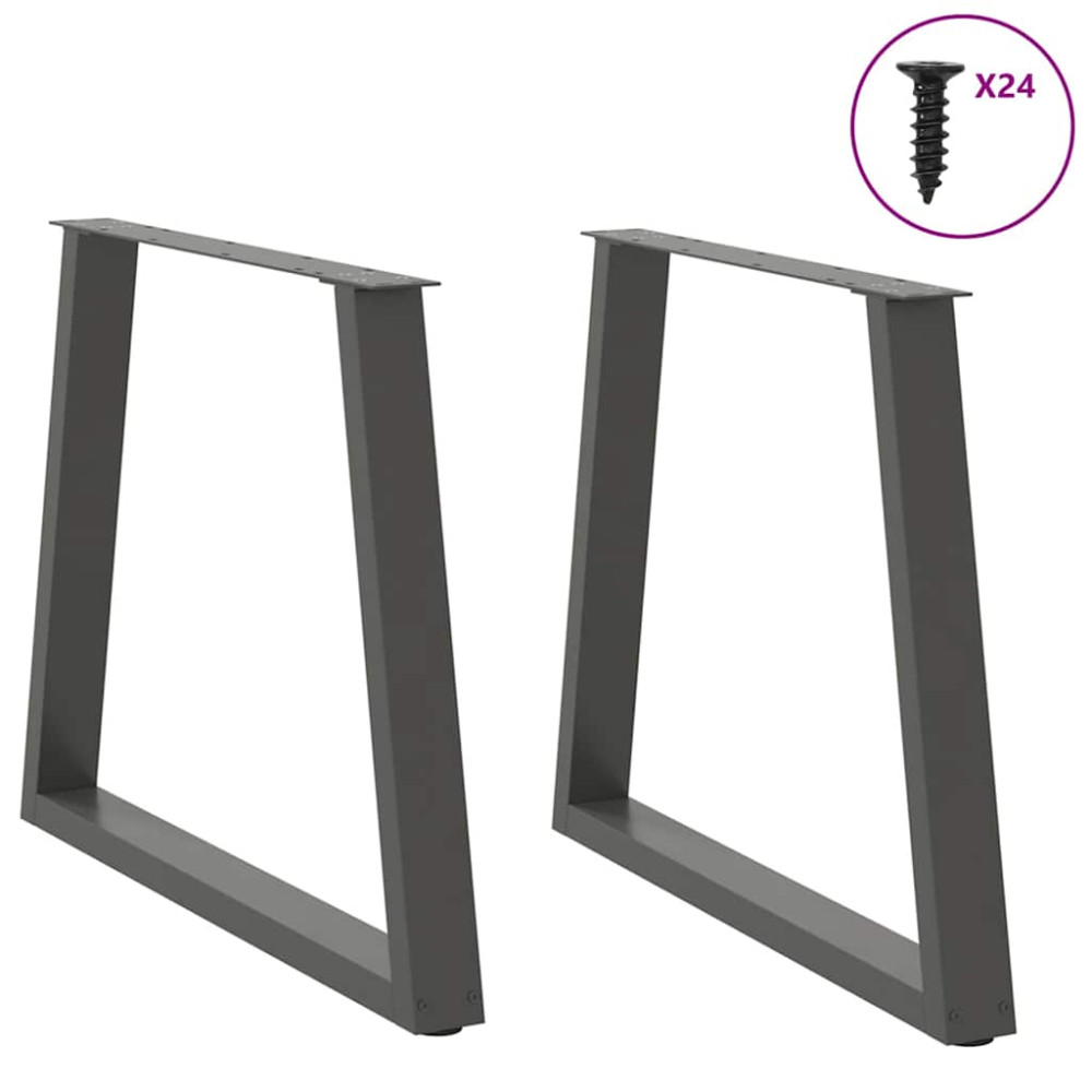 Produktbild för Matbordsben V-formade 2 st antracit 80x(72-73,3) cm stål