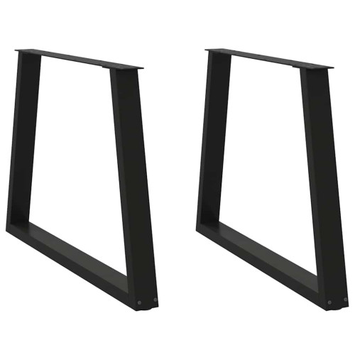 vidaXL Matbordsben V-formade 2 st svarta 90x(72-73,3) cm stål