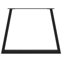 Produktbild för Matbordsben V-formade 2 st svarta 90x(72-73,3) cm stål