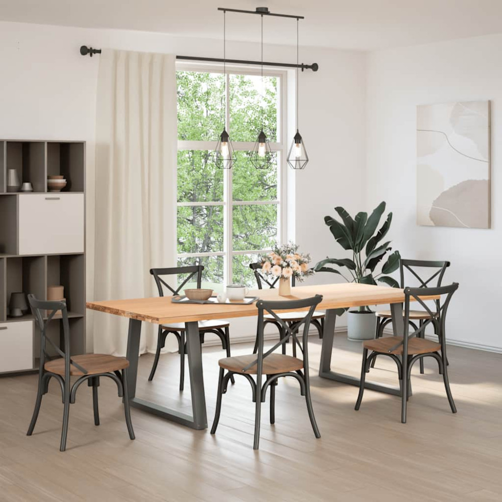 Produktbild för Matbordsben V-formade 2 st antracit 90x(72-73,3) cm stål