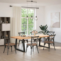 Produktbild för Matbordsben V-formade 2 st svarta 100x(72-73,3) cm stål