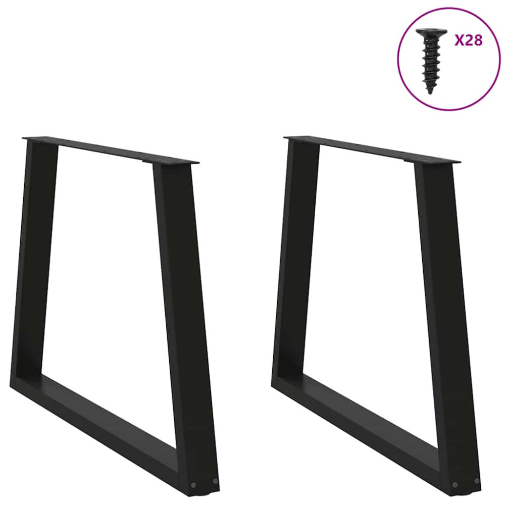 Produktbild för Matbordsben V-formade 2 st svarta 100x(72-73,3) cm stål