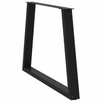 Produktbild för Matbordsben V-formade 2 st svarta 100x(72-73,3) cm stål