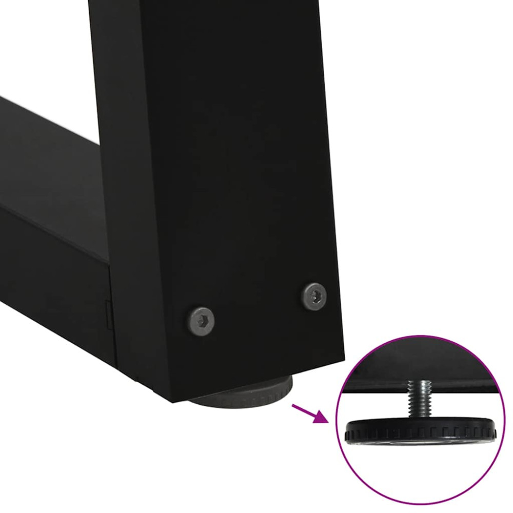 Produktbild för Matbordsben V-formade 2 st svarta 100x(72-73,3) cm stål